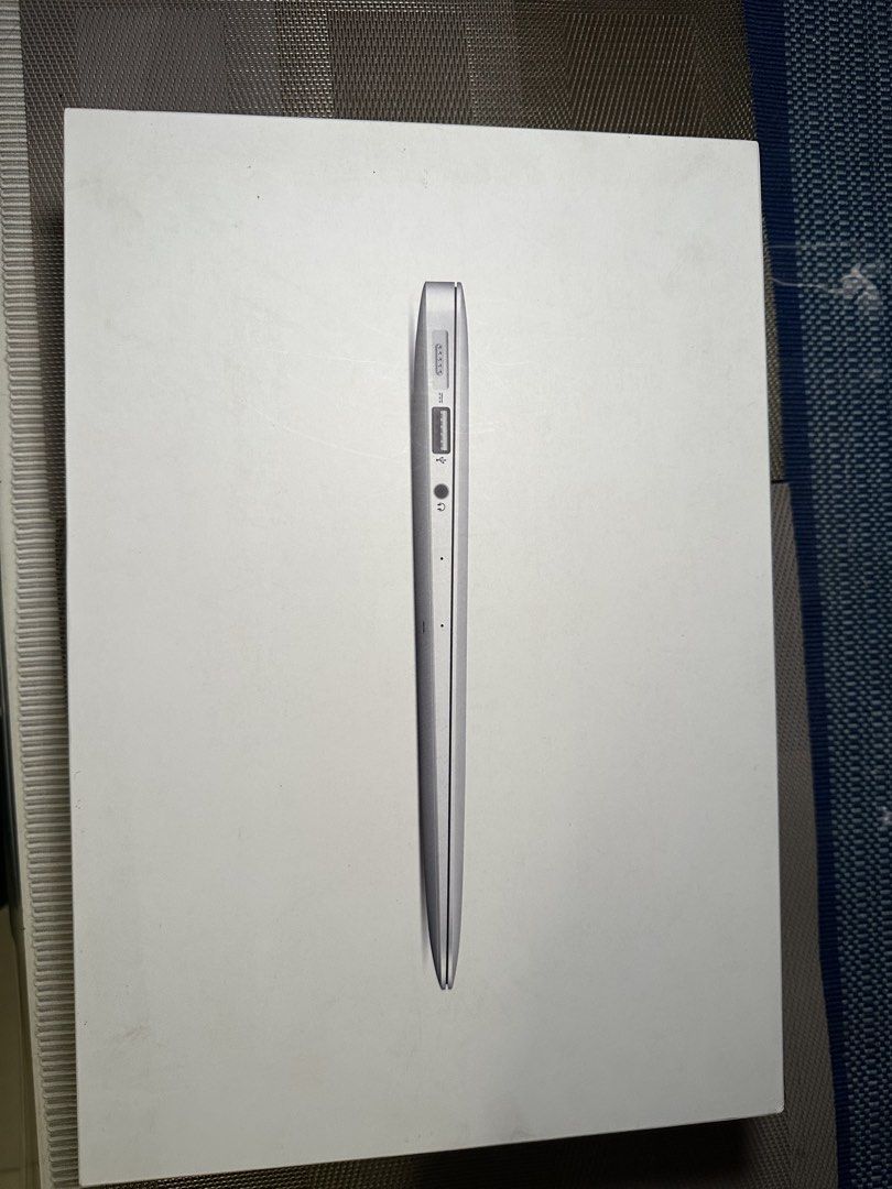MacBook Air 11 inch (Late 2015) (Category: Laptops & Notebooks) located in Quezon City. Submitted by kgj63432 (Listing ID 1460709566, Image 2). Description: DECLUTTERING: MEET UP ONLY SM NORTH EDSA/TRINOMA. Complete with box and charging cables/brick. 11-inch LED-backlit widescreen notebook • 1.6GHz dual-core Intel Core i5 with 3MB L3 cache 677 Battery cycle (Normal Health) (Turbo Boost up to 2.7GHz) • 4GB of onboard 1600MHZ LPDDR3 SDRAM • 128GB 