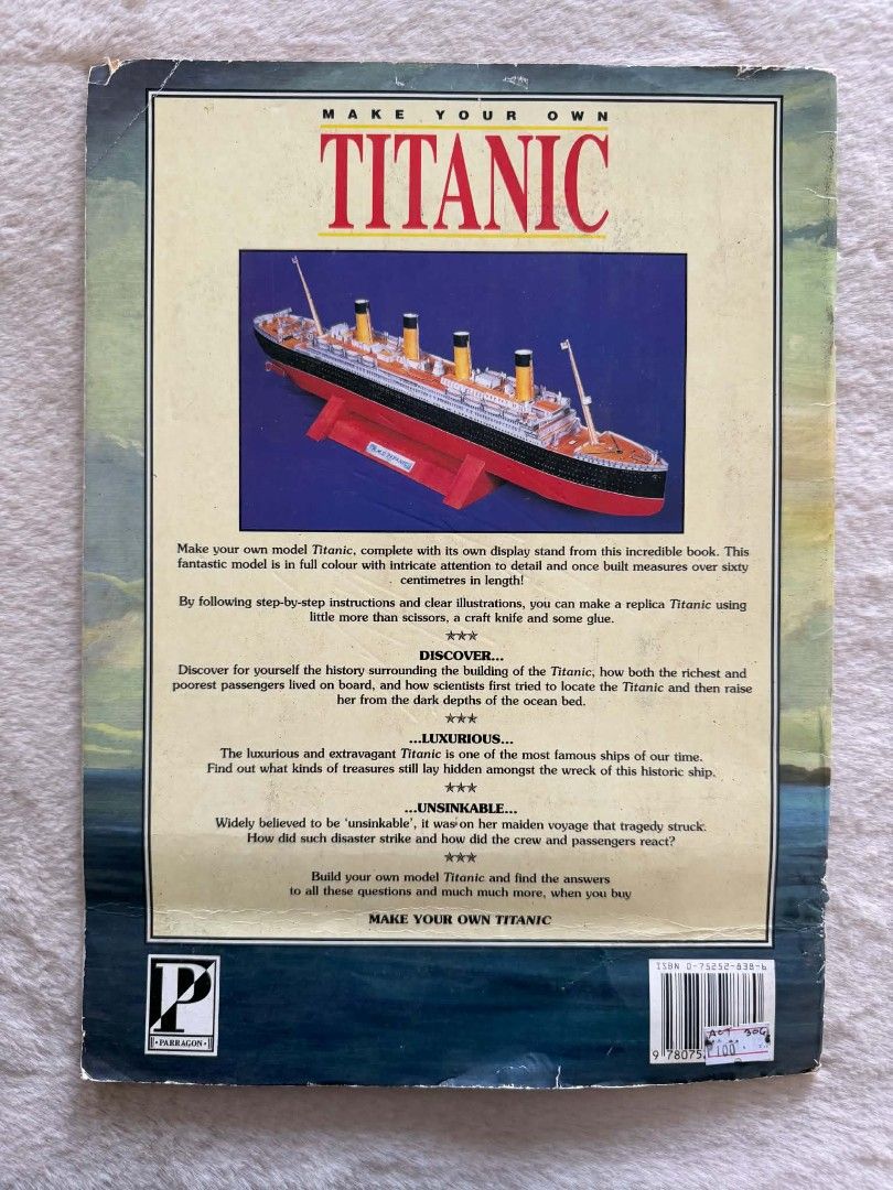 Make Your Own Titanic - (Category: Storybooks) located in Santiago. Submitted by bookworm_club (Listing ID 1460558595, Image 2). Description: 📚no cancellation, return or exchange. 📚secondhand books. some books are in good condition while some has minimal flaws (foxing, creases, dog-eared pages, etc.) 📚reasonable haggling is allowed. 💰MOP: For same day pickup - CASH & BANK TRANSFER For shipping or scheduled pickup - BANK TRANSFER 🚚MOD: •Store