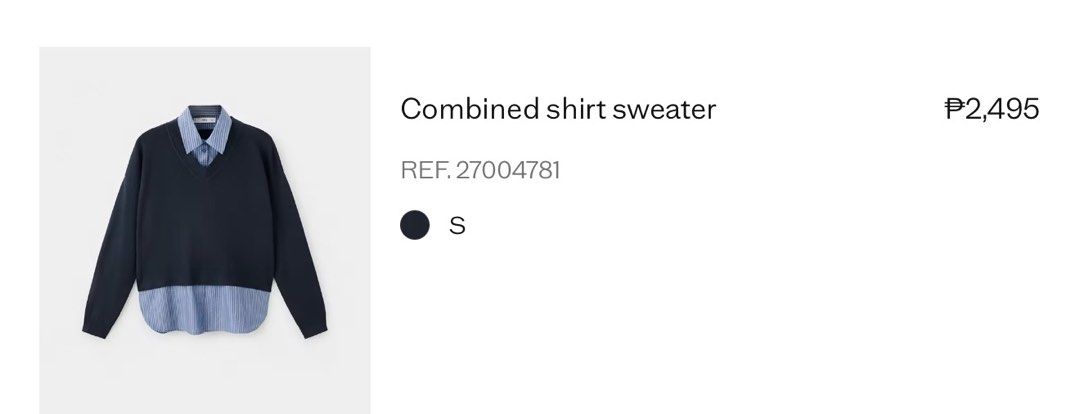 Mango Combined Shirt Sweater (Category: Coats, Jackets and Outerwear) located in Marikina City. Submitted by nicasandoval (Listing ID 1460579184, Image 3). Description: used once only .