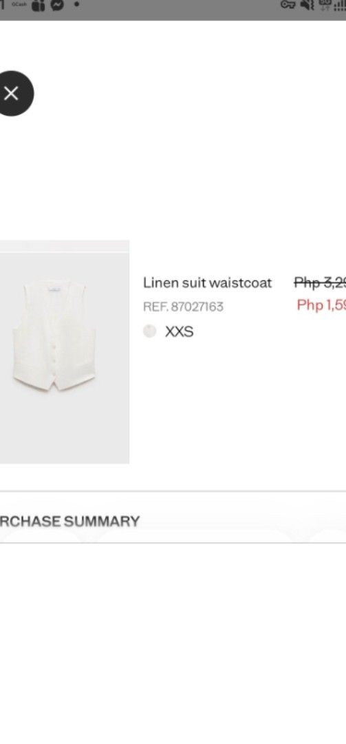 Mango Linen Suit Waistcoat (Category: Sleeveless) located in Mandaluyong City. Submitted by bravelion.d7402c (Listing ID 1460583560, Image 2). Description: - White linen suit waistcoat from Mango Japan - Button front closure - Versatile for smart casual or formal wear with tag - Purchase price: Php 1,595.