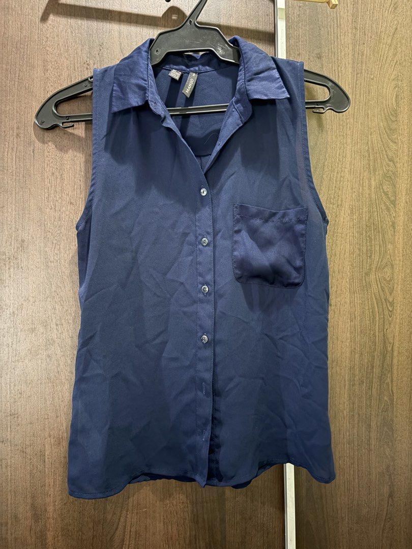 Mango navy blue sleeveless (Category: Blouses) located in Manila. Submitted by thebookclubz (Listing ID 1460634989, Image 1). Description: .