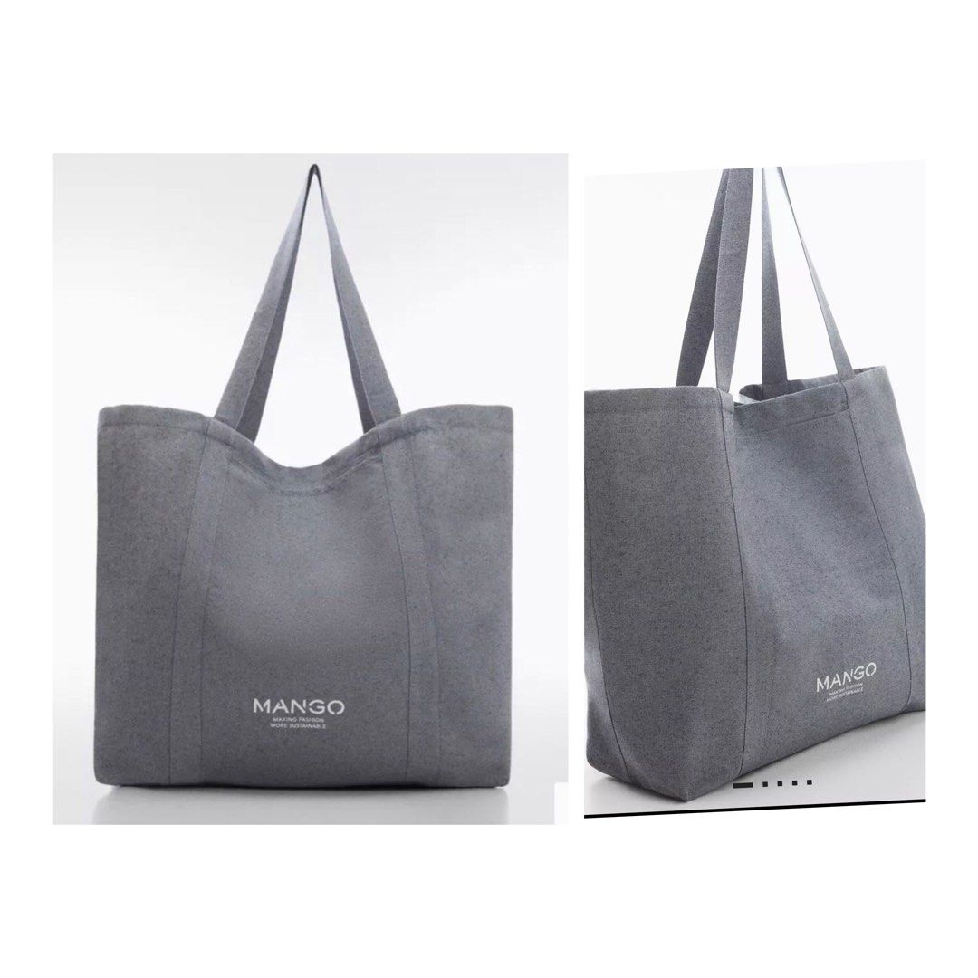MANGO Packaway Grey Canvas Tote Bag (Category: Tote Bags) located in Calapan. Submitted by shakalak (Listing ID 1460513576, Image 1). Description: - Mango grey canvas tote bag - Features printed Mango logo on the front - Simple and spacious design - Made from sturdy canvas or denim blend material - Comes with two comfortable shoulder straps - Ideal for everyday use or shopping trips -From Belgium .