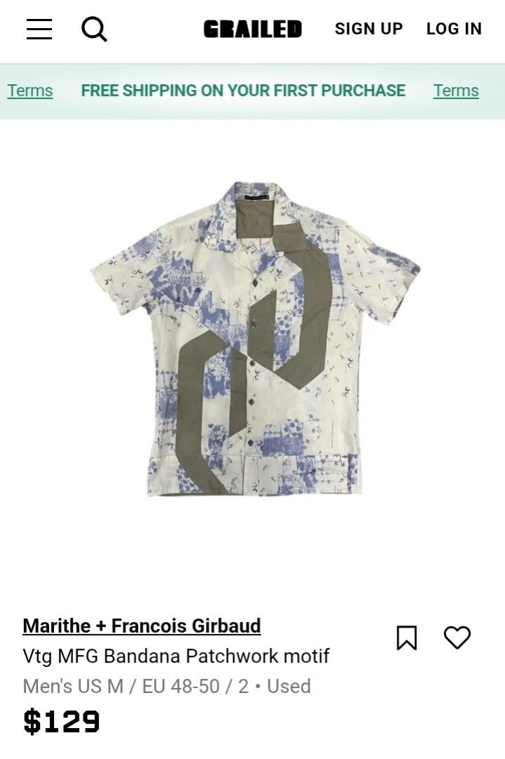 Marithe + Francois + Girbaud (Category: Tshirts & Polo Shirts ) located in Milaor. Submitted by lootinout (Listing ID 1460577700, Image 2). Description: Marithe + Francois + Girbaud ✅Size: L ✅Width: 21 ✅Length: 28.5 ✅Color Rate: 9/10 ✅Issue: Minimal Stain ✅Need Wash ✅Location: Bicol Naga City, Camarines Sur ✅Courier: J&T Express/Flash Express ✅MOP: Gcash only.