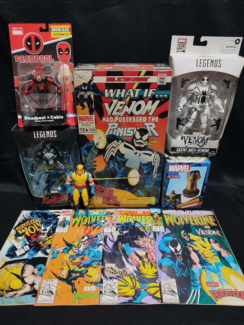 MARVEL ITEMS: Deadpool Cable Venom Punisher Agent Venom Infinity Gauntlet Wolverine Legends Medicom (Category: Figurines & Statues) located in Angeles City. Submitted by moretoys4u2024 (Listing ID 1460652966, Image 1). Description: FOR SALE!!! / ON HAND!!! ================= * sealed & bnew * fixed prices * figure's box, packaging, paint and whatnot will be considered as 5 out of 10. ` P1,200 - 1st App. Wolverine, bnew/complete P2,200 - Wooden Pus