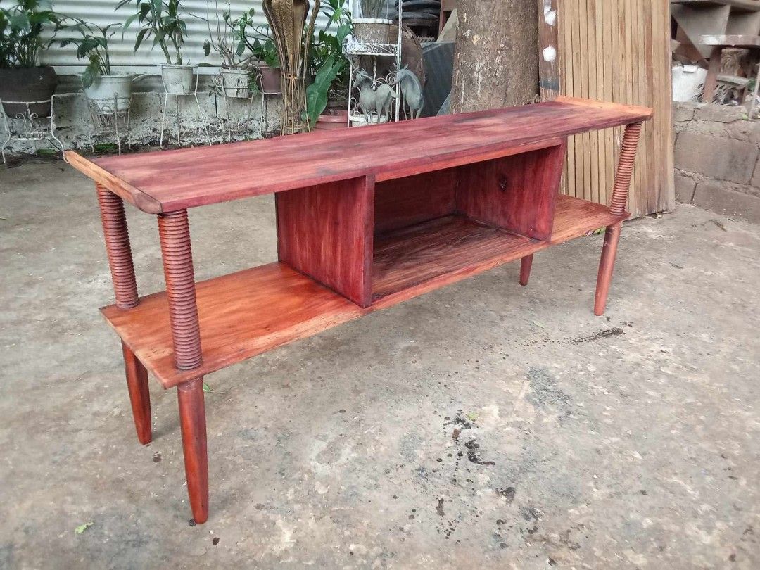 MCM TV Stand (Category: TV Consoles) located in Rizal. Submitted by mommykiee (Listing ID 1460512385, Image 2). Description: MCM TV stand Made of narra wood Size: L60 W13 H26inch Stripped & varnished.