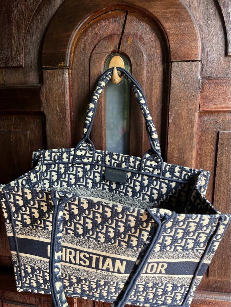 Medium Dior Book Tote Ecru and Blue (Category: Luxury Bags & Wallets) located in Davao. Submitted by rel18 (Listing ID 1460521644, Image 2). Description: Dior Oblique Embroidery Medium Book tote Ecru and Blue Canvas 14” x 10.5” Price Or Best Offer .
