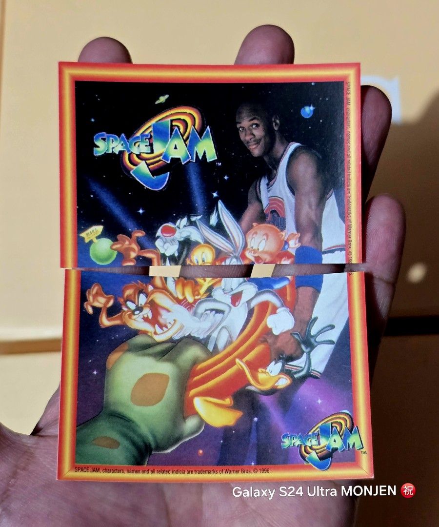MICHAEL JORDAN 🏀🐐🔥 (Category: Vintage Collectibles) located in Pasay City. Submitted by monjentoysandcollectibles (Listing ID 1460552296, Image 1). Description: Rare Vintage 1996 SPACE JAM movie 🎬 Official movie poster licensed upper deck 🏀 Collectible sticker card 🔥 hard to find ✅️ Price: 10k | GCash 💵 | PASAY/GH 📌 Pickup Shipping Lalamove Grab LBC 🔴 AUTHENTIC UPPER DECK LICENSED 💯.