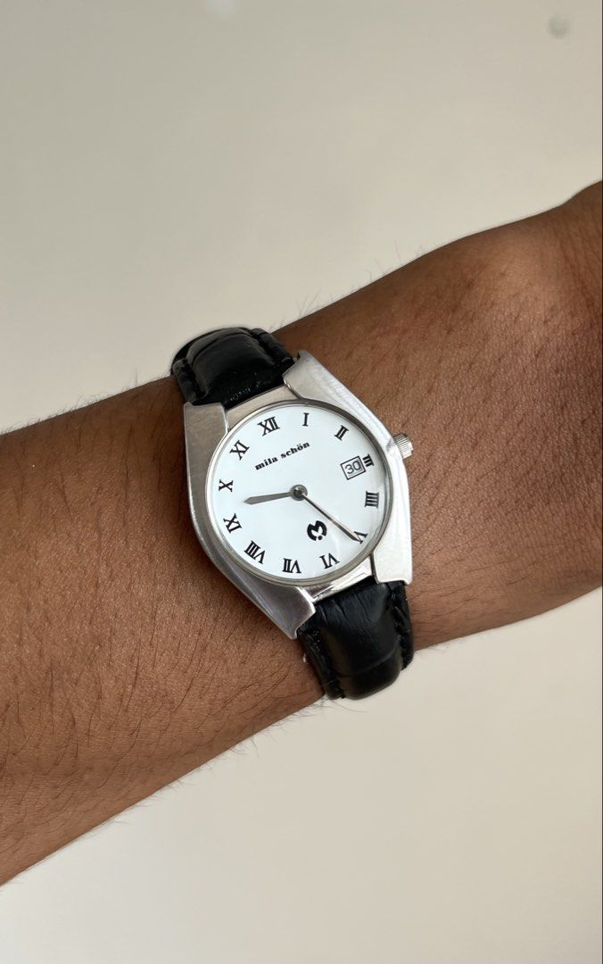 Mila Schon Watch (Category: Women's Watches) located in Cabuyao City. Submitted by horologyfinds (Listing ID 1460681632, Image 1). Description: Mila Schon Watch •Quartz •Japan •Authentic •Good working •Roman •Datejust For only 1,480 php 🤝 FREE SHIPPING! ✅LBC COP/COD ✅J&T ✅LALAMOVE ✅MEET UP ✈️CAN SHIP INTERNATIONAL VIA DHL EXPRESS "Imperfections are part of buying pre-owned/vintage watches. Kindly manage expectations" "Upgrade your wrist at it's 