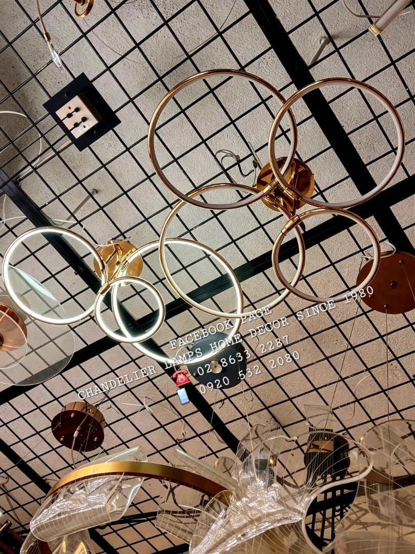 modern multi-ring LED ceiling chandelier featuring interconnected circular lights with a polished gold finish. (Category: Lighting) located in Antipolo. Submitted by homelightingtrading (Listing ID 1460541513, Image 2). Description: 🪬🧿 COLLECTING ORDERS🧿🪬 SAME DAY DELIVERY SHIPPING We're now open to serve you DESIGN ORDER NAME ADDRESS LANDMARK CELLPHONE NUMBER.