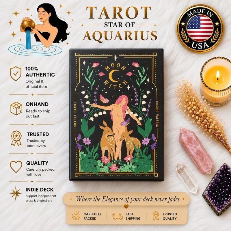 Moon Witch Oracle Deck - Anniversary Edition ( Pink and Black ) (Category: Religious Items) located in Bacoor. Submitted by tarotstarofaquarius (Listing ID 1460705766, Image 2). Description: Created to celebrate the anniversary of the beloved bestselling Moon Witch Oracle, this special edition invites you to reconnect with the wisdom of the Moon, the rhythms of nature, and the magic that already lives within you! The deck includes 43 beautifully 