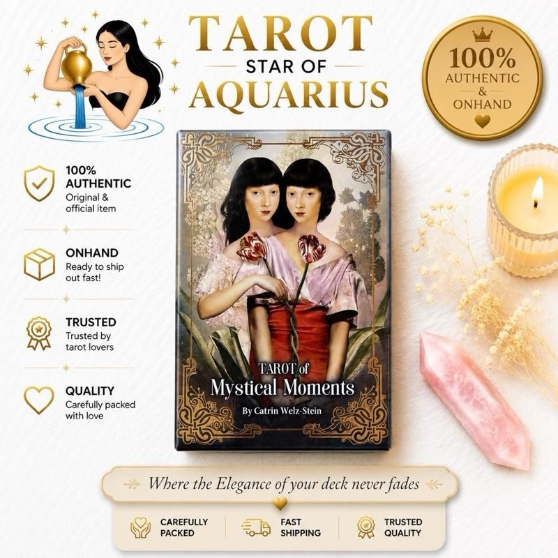 Mystical Moments Deck - Authentic (Category: Religious Items) located in Bacoor. Submitted by tarotstarofaquarius (Listing ID 1460691673, Image 1). Description: Visionary artist Catrin Welz-Stein has created a magical tarot deck in her signature collage style, with lush images drawn from her deep intuition and rich imagination. This unique 83-card deck is based on traditional Rider-Waite meanings but offers a distinctly feminine point of view. Su