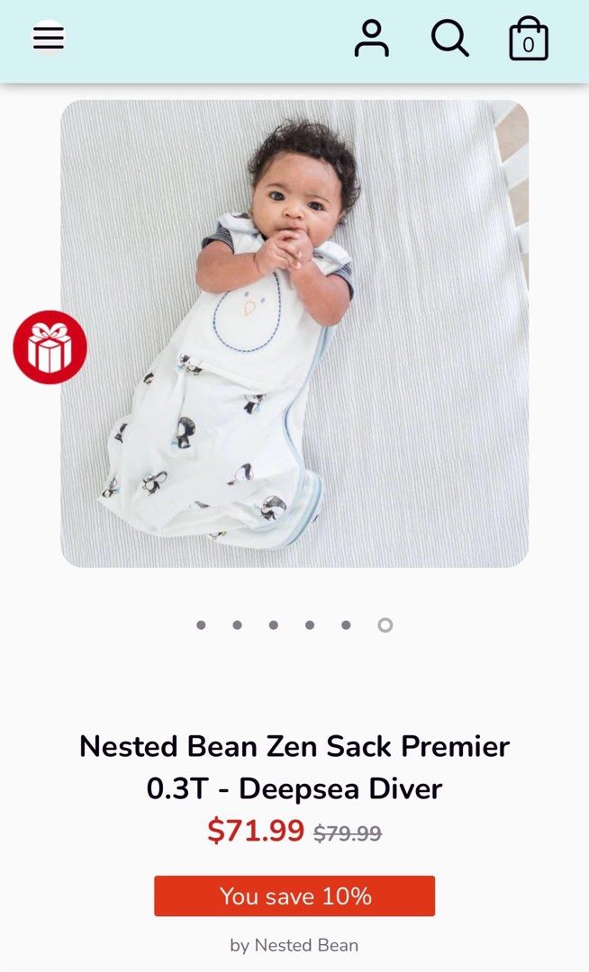 Nested Bean Weighted Zen Sack 0-6M Penguin Print (Category: Babies & Kids Fashion) located in Davao. Submitted by snuggleswaddle (Listing ID 1460590771, Image 2). Description: - Super cute penguin print Nested Bean Zen Sack - Weighted for better sleep - Size: 0-6 months - Gently used - Proven to help baby sleep better - Ideal for naps and nighttime sleep.