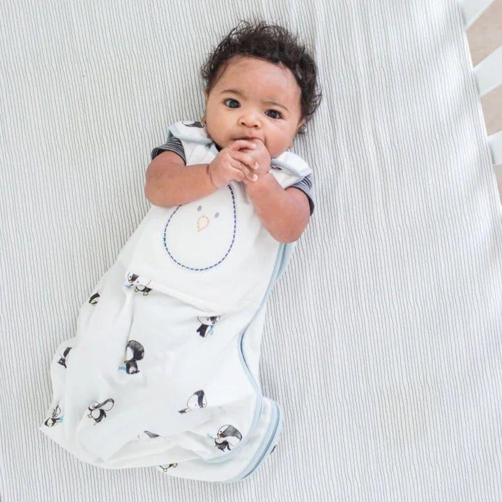 Nested Bean Weighted Zen Sack 0-6M Penguin Print (Category: Babies & Kids Fashion) located in Davao. Submitted by snuggleswaddle (Listing ID 1460590771, Image 3). Description: - Super cute penguin print Nested Bean Zen Sack - Weighted for better sleep - Size: 0-6 months - Gently used - Proven to help baby sleep better - Ideal for naps and nighttime sleep.