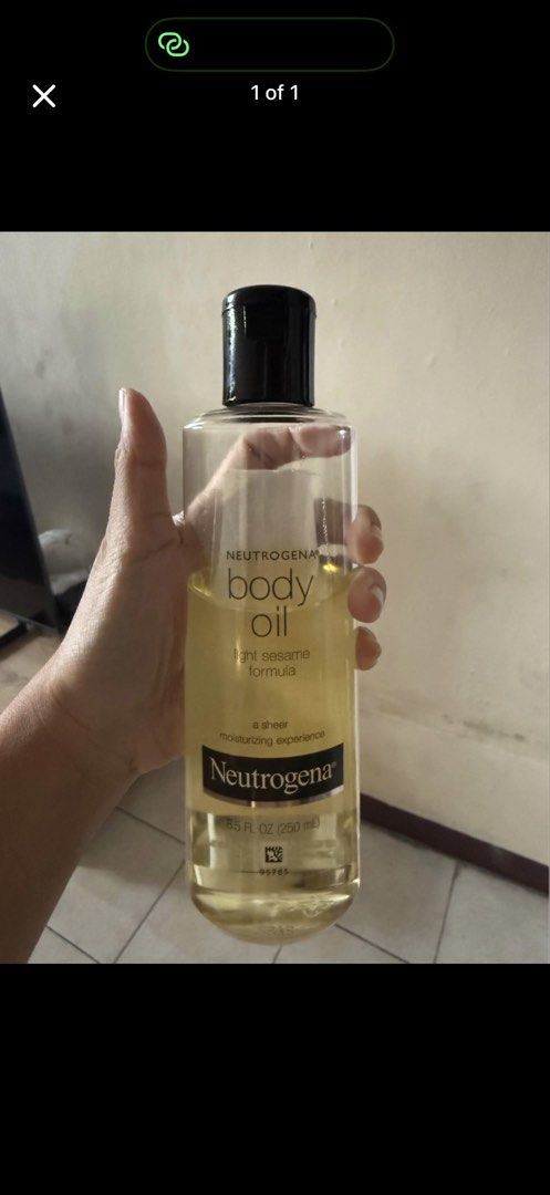 Neutrogena Body oil (Category: Body Care) located in Quezon City. Submitted by luna111403 (Listing ID 1460598068, Image 1). Description: 60% full. .