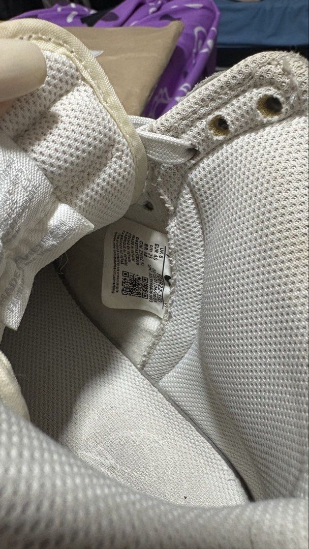 Nike Dunk High White Sneakers (Category: Sneakers) located in Taguig. Submitted by awatc_hes (Listing ID 1460606740, Image 3). Description: - White Nike Dunk Highs - Classic high-top silhouette - Shows some signs of wear on soles and uppers - Laces included - Ideal for casual wear.