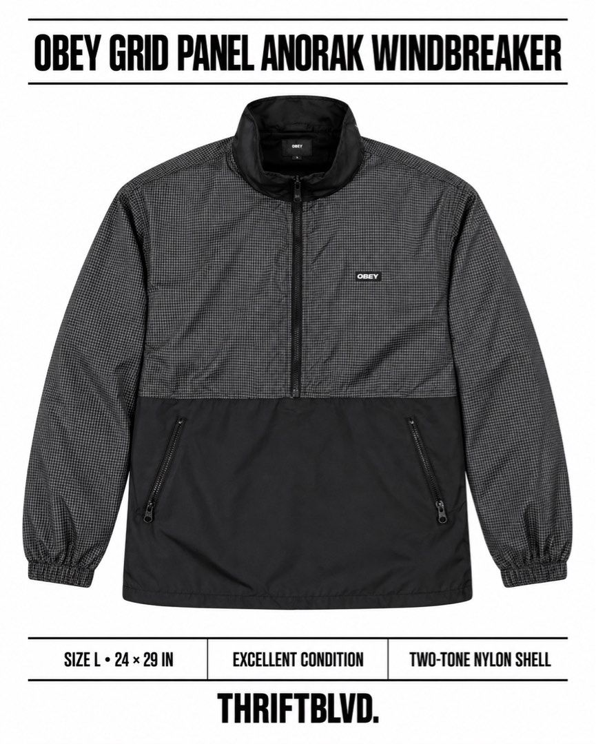OBEY ANORAK WINDBREAKER (Category: Coats, Jackets and Outerwear) located in Bulacan. Submitted by thriftblvd. (Listing ID 1460681856, Image 1). Description: .