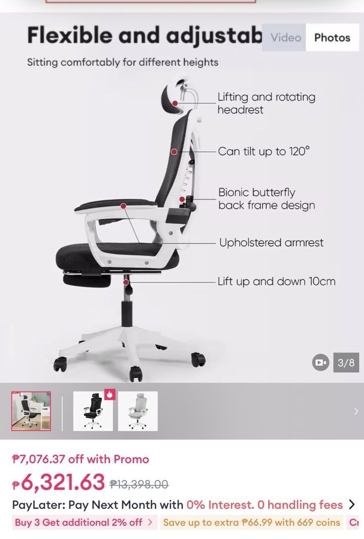 office chair (Category: Office Furniture & Fixtures) located in Marilao. Submitted by hazelpi. (Listing ID 1460646209, Image 2). Description: preloved - personal use RFS- will upgrade bought price @ 6.3k price negotiable lalamove only, payment first bulky office chair.