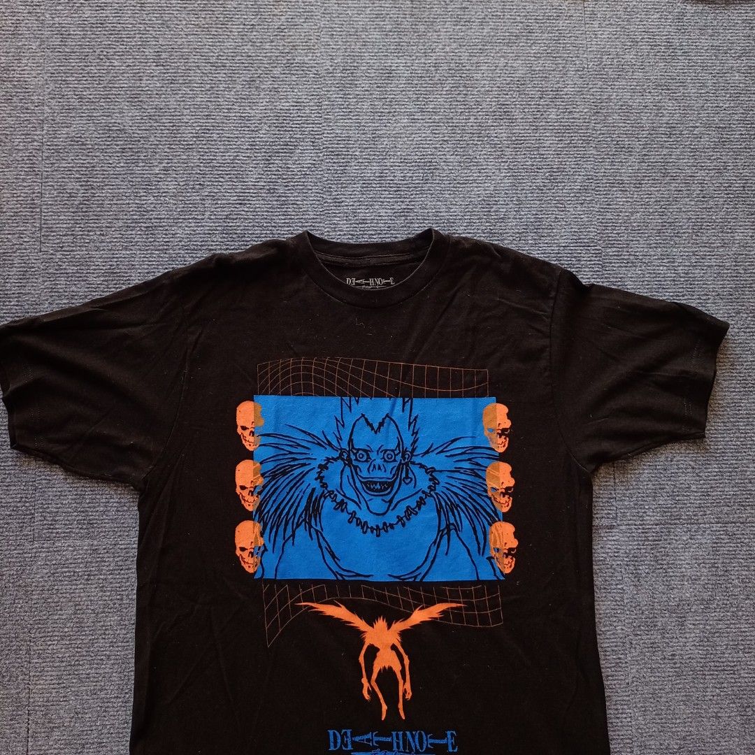 Official Death Note Ryuk Graphic Tee (Black / Medium) (Category: Tshirts & Polo Shirts ) located in Jose Panganiban. Submitted by larapcity (Listing ID 1459299471, Image 3). Description: ✅ 350 + Shipping Fee (PAYMENT FIRST) ✅ Color may vary due to lighting ✅ Medium on tag, Nasa pictures na po lahat ng details ✅ Excellent condition, 9.9/10 color rate, Good as new, Already washed, No issue ✅ MOP: GCash ✅ Shipping nationwide via J&T ✅ SB01-100 ~~~ L