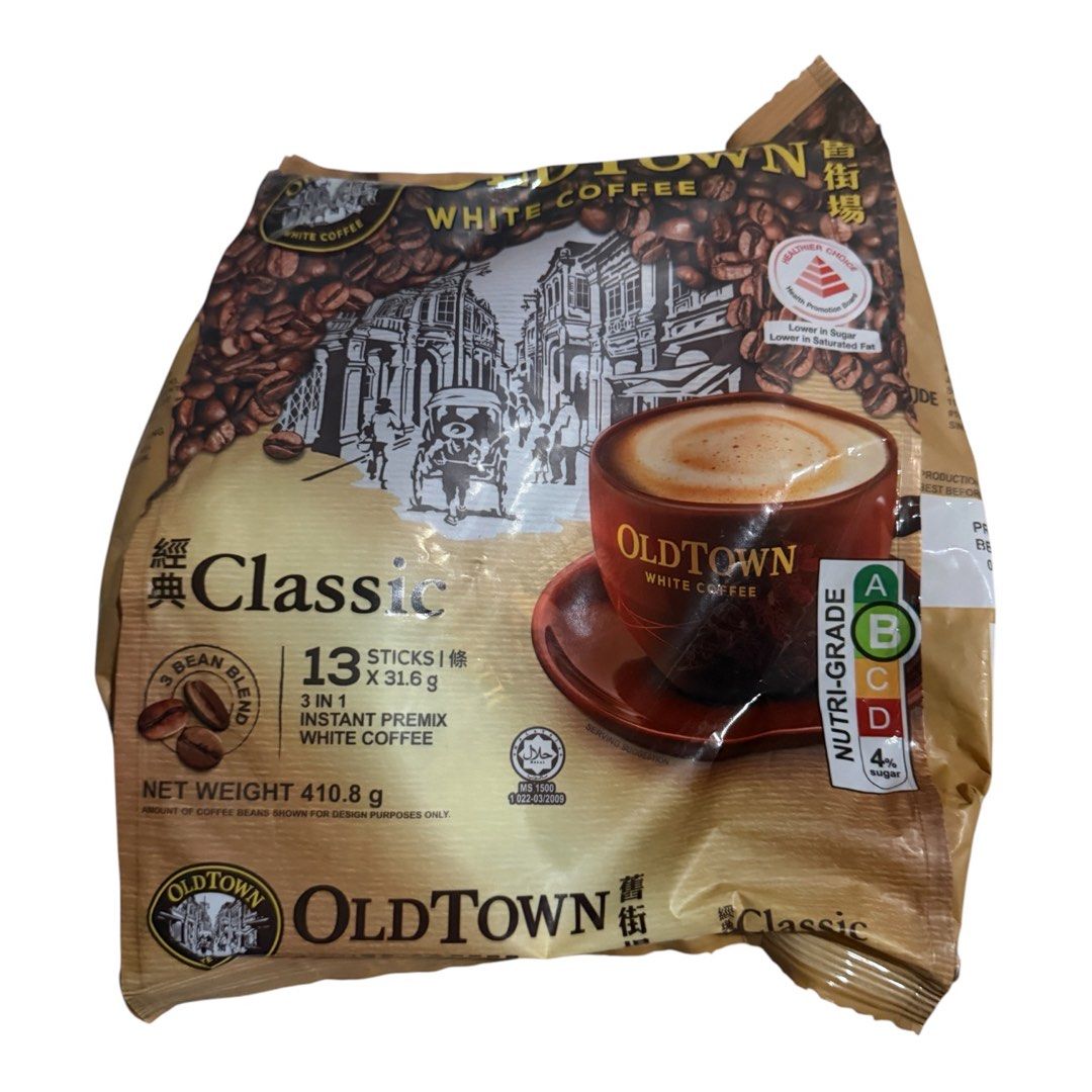 Oldtown Coffee Classic (Category: Other Food & Drinks) located in Lipa City. Submitted by lifestyled (Listing ID 1460613900, Image 1). Description: ldTown White Coffee Classic 3-in-1 instant premix white coffee. Product Details Brand: OldTown White CoffeeFlavor: Classic Type: 3-in-1 instant premix white coffeeNet Weight: 410.8 g (13 sticks x 31.6 g) Expiry: 08/2027.