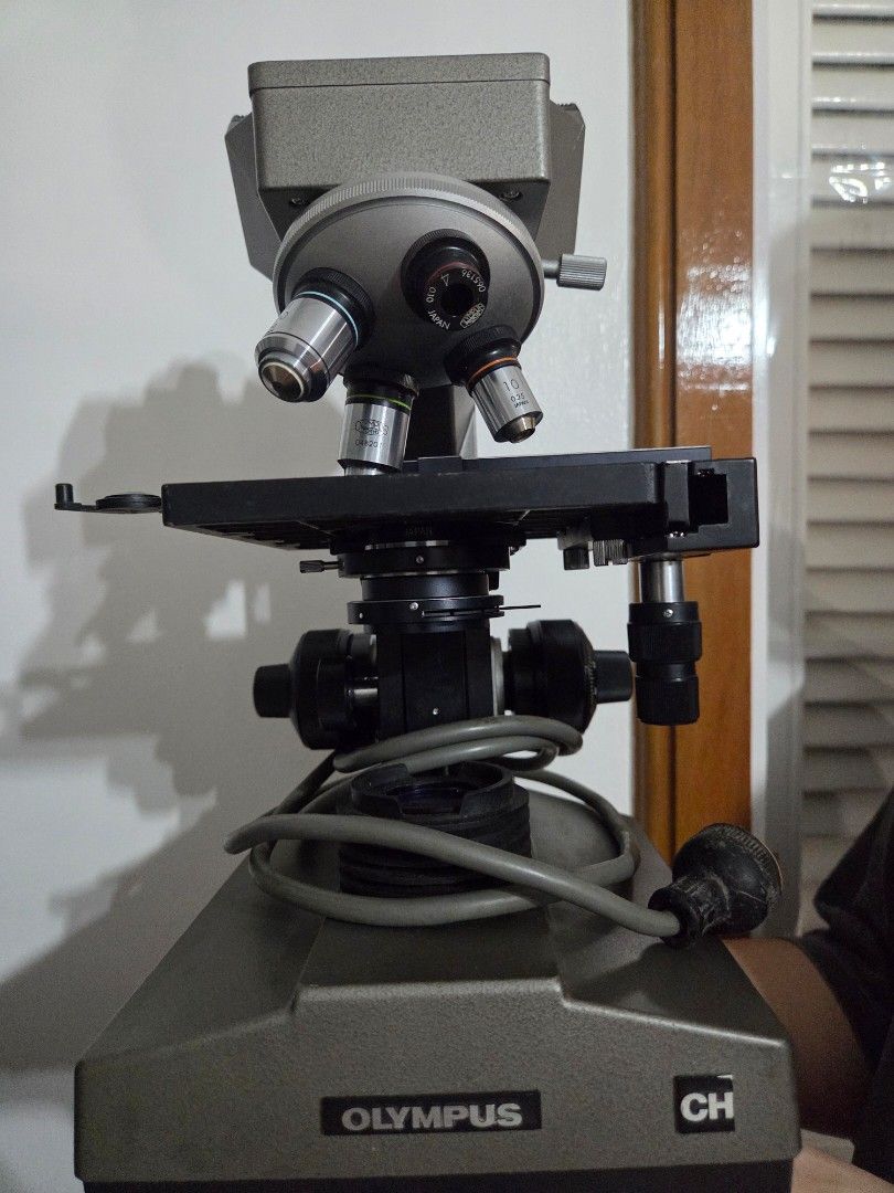 Olympus CH series biological microscope (Category: Stationery & School Supplies) located in Quezon City. Submitted by jenxxaaron (Listing ID 1460704908, Image 1). Description: Olympus biological microscope Complete with the wooden box Negotiable.