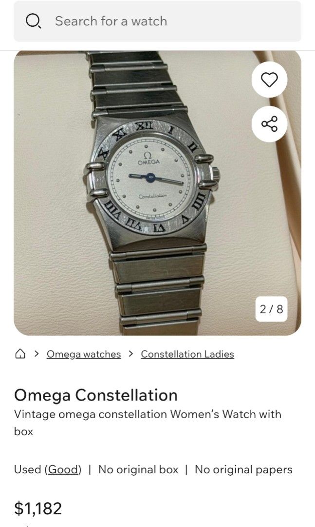 Omega ladies (Category: Luxury Watches) located in Rizal. Submitted by engracia84 (Listing ID 1460683557, Image 2). Description: pre owned watch..good working condition..no extralinks.. it comes with a replace box.