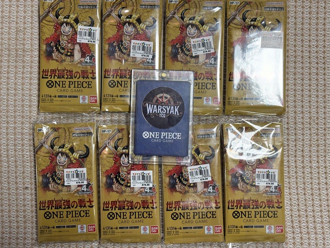 OP17 SET OF 4 PACKS (Category: Designer & Blind Box Toys) located in Bulacan. Submitted by warsyak_tcg (Listing ID 1460682066, Image 1). Description: SET OF 4 PACKS 8 PACKS AVAILABLE WITH TRU RECIEPT 900 EACH 850 TAKE ALL.