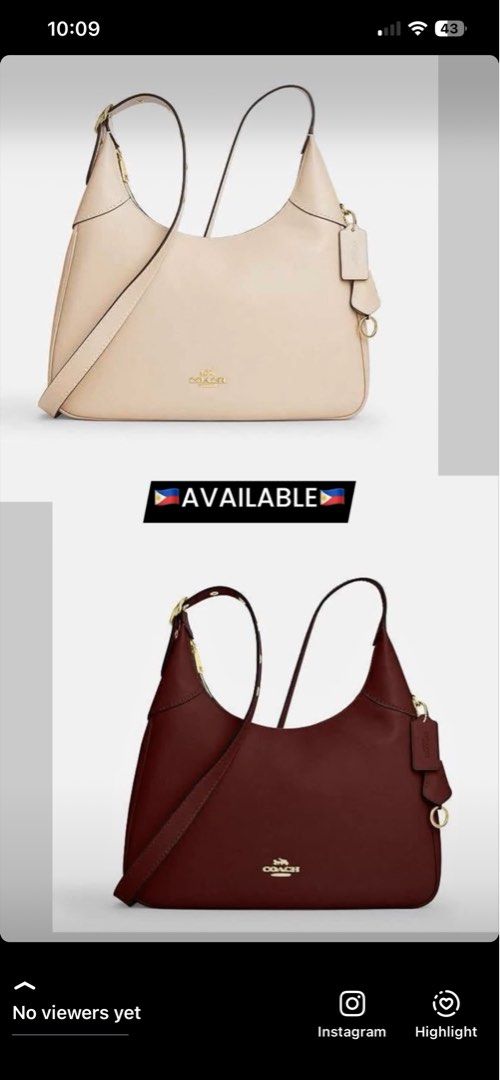 💯ORIGINAL COACH ELLA SHOULDER BAG NAPPA LEATHER (Category: Shoulder Bags) located in Quezon City. Submitted by ashongsstore (Listing ID 1460521454, Image 1). Description: 👜 C🅾️ACH COLLECTION👜 🇵🇭AVAILABLE🇵🇭 ELLA SHOULDER BAG The Ella Shoulder Bag works well for daily plans and evenings out. Crafted of soft pebble leather, this large bag features an inside zip pocket for convenient organization. The adjustable strap can be worn short or lon