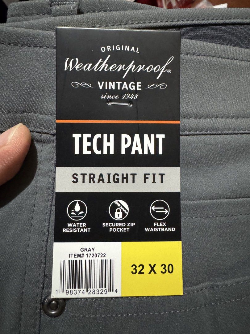 Original Weatherproof Tech Pant (Category: Jeans) located in Caloocan City. Submitted by rodelramos.rivera (Listing ID 1460549650, Image 3). Description: Original weatherproof Vintage - tech pant - straight fit - water resistant - secured zip pocket - flex waistband - 32 x 30 - color (gray) - original from USA.