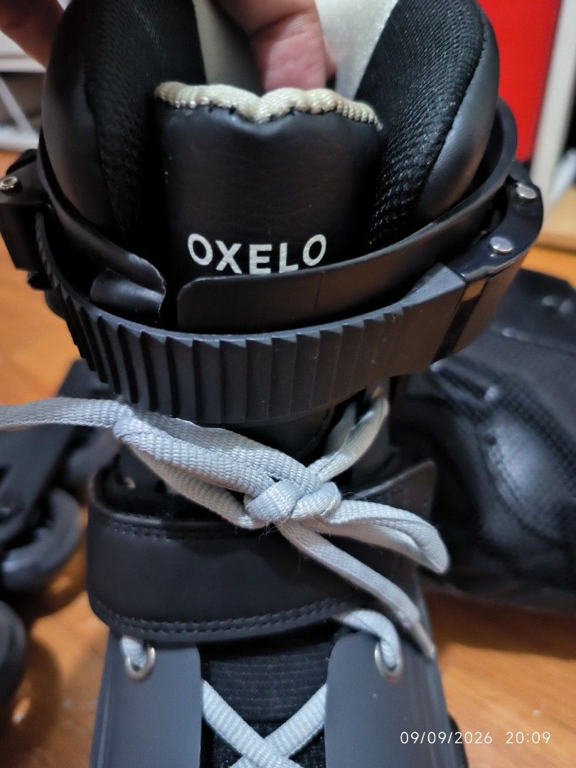 Oxelo Inline Skates Helmet and Protectors Set (Category: Other Sports Equipment and Supplies) located in Pasig City. Submitted by dan_untouchable (Listing ID 1460645659, Image 2). Description: - Oxelo inline skates (Size S) - adjustable with laces and straps - Black helmet included - Set of protectors (Size S) in a mesh bag - Oxelo undershort with tailbone protection sz Small US - Ideal for beginner skaters - Great for fun on wheels!.