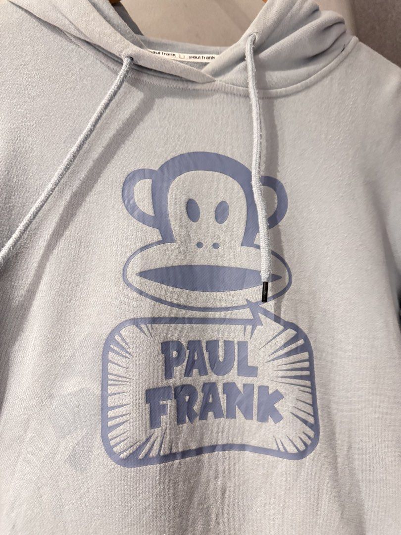Paul Frank Hoodie Blue Monkey Graphic (Category: Coats, Jackets and Outerwear) located in Manila. Submitted by nadinecarlos (Listing ID 1460662032, Image 2). Description: Copyright 2019 tag Light Blue Dimes: W20 x L24.