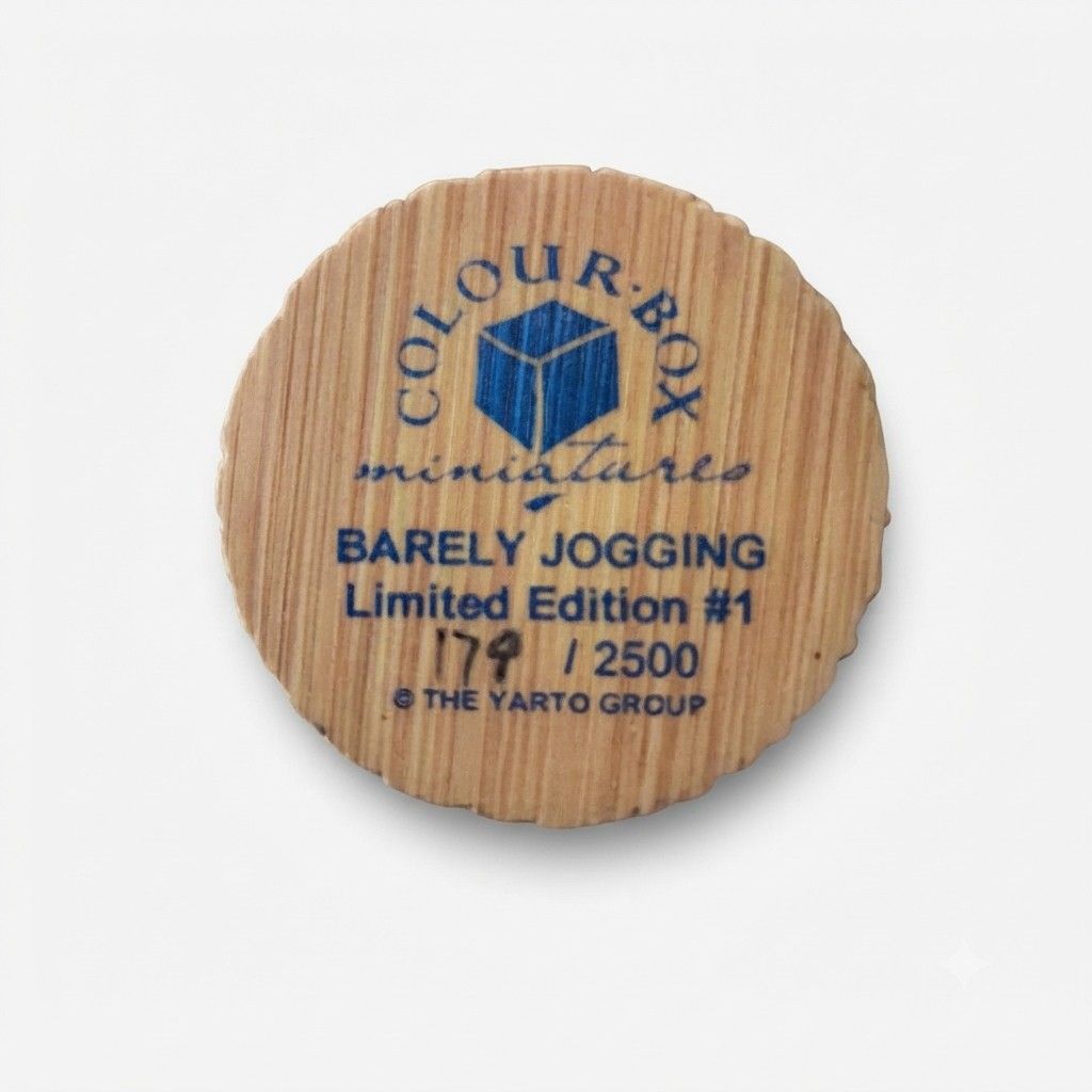 Peter Fagan "Barely Jogging" Limited Edition Bear – Box & Certificate (Category: Vintage Collectibles) located in San Pablo. Submitted by stuff_happens_co124 (Listing ID 1460677604, Image 3). Description: Cute Peter Fagan Colour Box Miniatures bear titled "Barely Jogging". This is Limited Edition No. 179 of 2,500 and comes with its original box and certificate. A nice little piece for Peter Fagan collectors or anyone who enjoys quirky bear figuri