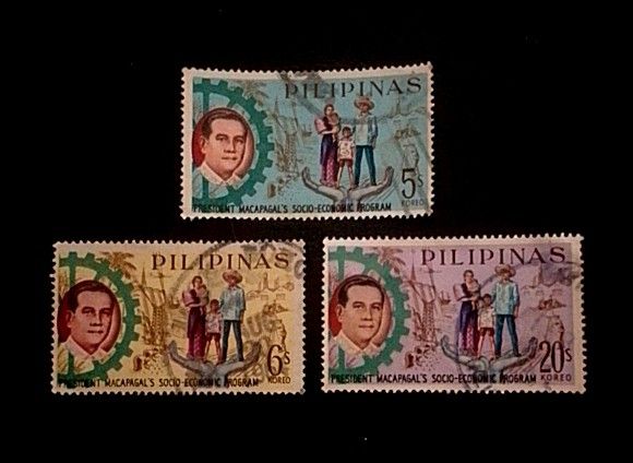 Philippines 1963 - President's Social-Economic Programme 3v. (used) COMPLETE SERIES (Category: Everything Else Others) located in Balamban. Submitted by pandastampscebu (Listing ID 1460540310, Image 1). Description: Philippines 1963 - President's Social-Economic Programme 3v. (used) ₱25. COMPLETE SERIES Used. Price : ₱25. LAST PRICE POSTED The price is always for the whole set you see on the picture. GENERAL INFO ------------------------ MAXIMUM 