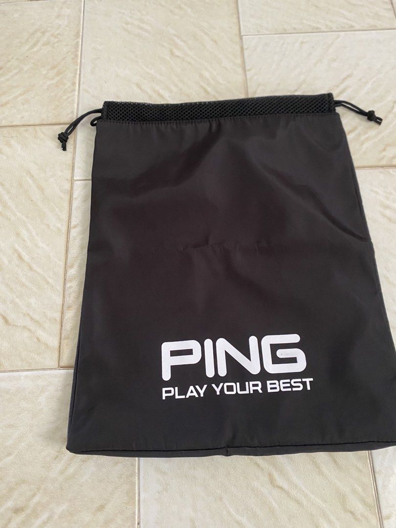 Ping pullstring bag (Category: Golf) located in Singapore. Submitted by fatboynos (Listing ID 1460562790, Image 1). Description: Pullstring bag for golf shoes, etc 33 x 41 cm No delivery.
