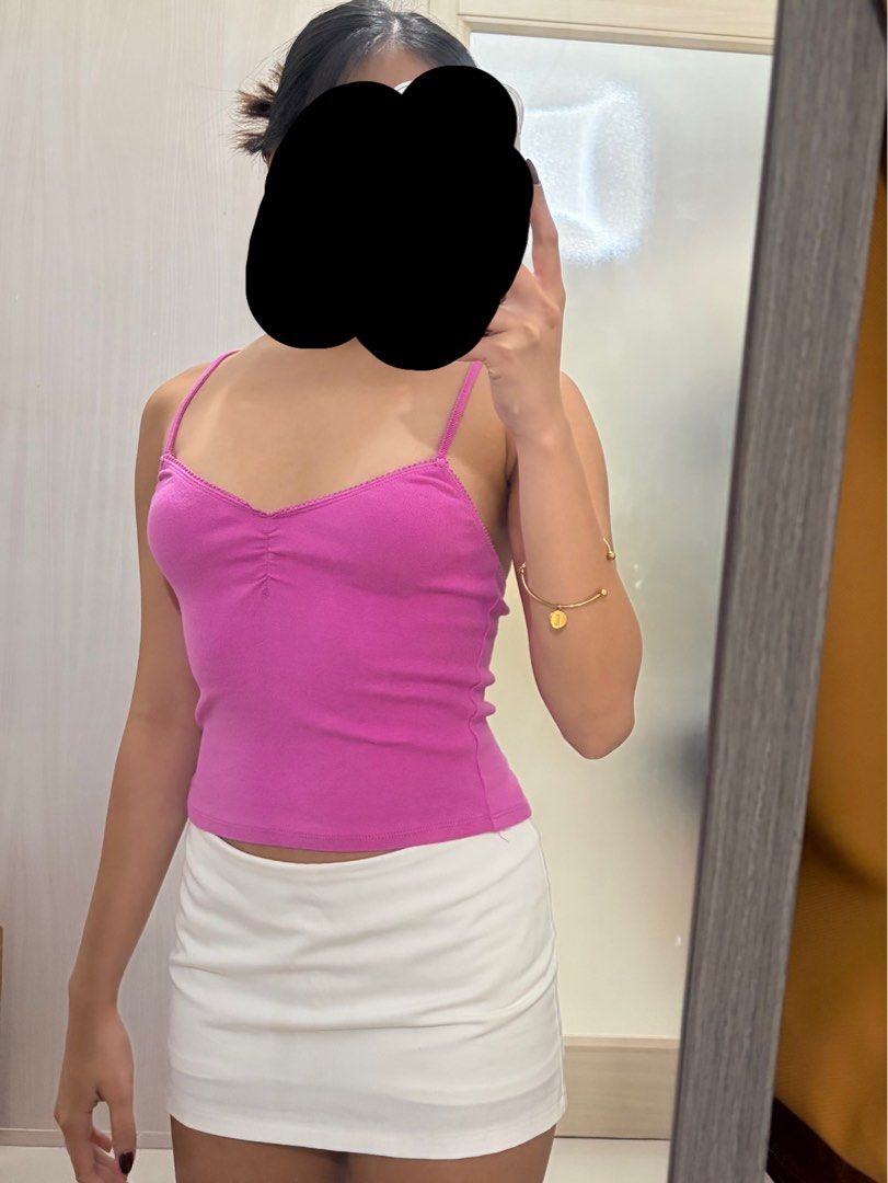Pink Cotton On Tank Top Cami (Category: Sleeveless) located in Paranaque City. Submitted by gensclosettt (Listing ID 1460658904, Image 1). Description: Similar to brandy Like new, rarely used In good condition Fits xxs-s or medium (stretchy fabric).