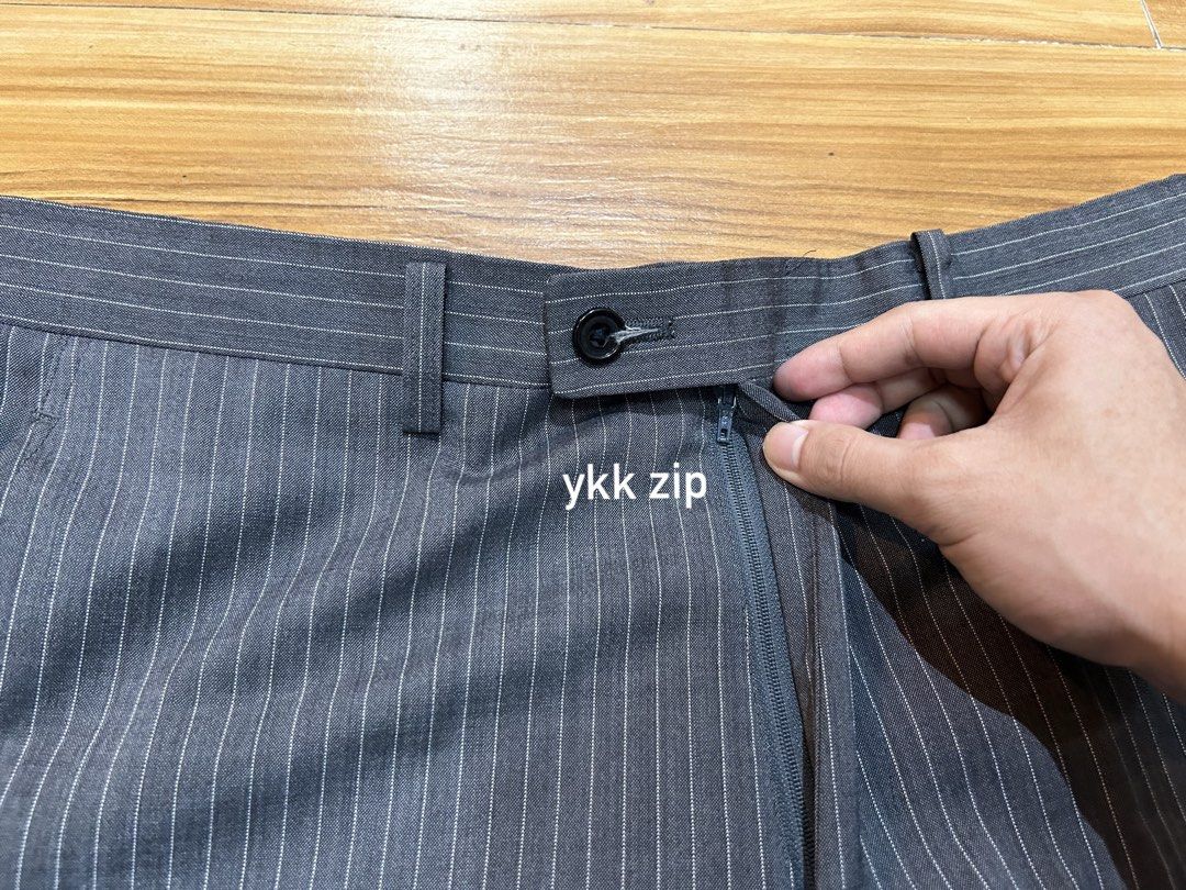 Pinstripe Pants (Category: Trousers) located in Makati City. Submitted by corkerino (Listing ID 1460689841, Image 3). Description: Pinstripe Pants Great condition Size 32 Length 37.5 Leg opening 8 799 + SF Lalamove/J&T Meetups Cash & Carry Makati.