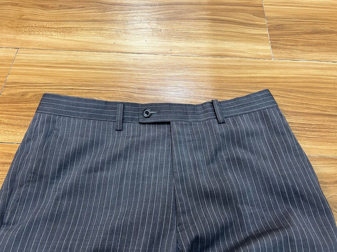 Pinstripe Pants (Category: Trousers) located in Makati City. Submitted by corkerino (Listing ID 1460689841, Image 2). Description: Pinstripe Pants Great condition Size 32 Length 37.5 Leg opening 8 799 + SF Lalamove/J&T Meetups Cash & Carry Makati.