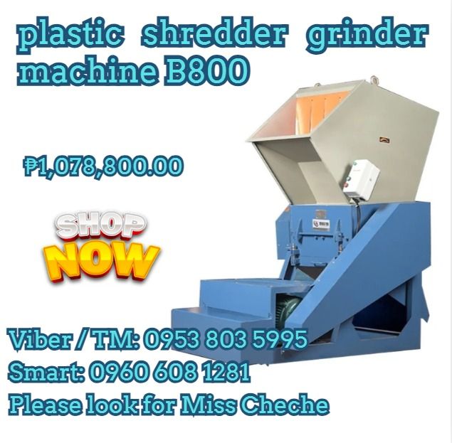 Plastic Shredder Grinder Machine B800 (Category: Industrial Equipment) located in Caloocan City. Submitted by mightywater-74d1 (Listing ID 1460591404, Image 1). Description: ●Power: 22 ●Rotating Blade:6 ●Fixed Blade:4 ●Process Capacity (kg/h): 550-600 ●Mea (mm): 1700*1350*2200 ●Weight(kg): 1400 .