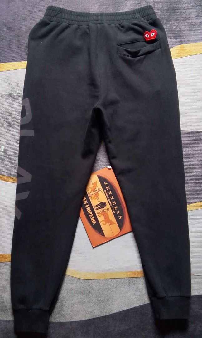 Play joggers pants unisex (Category: Joggers) located in Calbayog City. Submitted by jen1027 (Listing ID 1460526624, Image 2). Description: Ptpa 🙏OFF/LEGIT PLAY" and "FANTASY and MIRACLE" printed vertically down the leg UNISEX size Medium On Tag Actual Dimes W-28-34 Length -37 Hem 4 Issue Cut Yong Last Washtag,Wala na Yong Drawstring Color Rate 9/10 Good Condition Price:480 + sf ⛔ Payment First ⛔Mop-Gcash ⛔ Location Calbayog City Samar ⛔pm.
