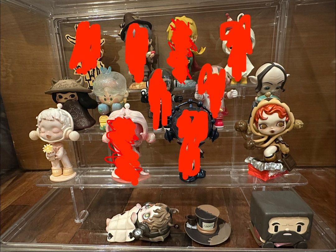 POP MART OFFICIAL FIGURES (Category: Designer & Blind Box Toys) located in Pasig City. Submitted by shopitby_jerilegit (Listing ID 1455361102, Image 1). Description: - Original Pop Mart toys - Like New - Big discounts for bulk buyers - the ones with red marks are unavailable .