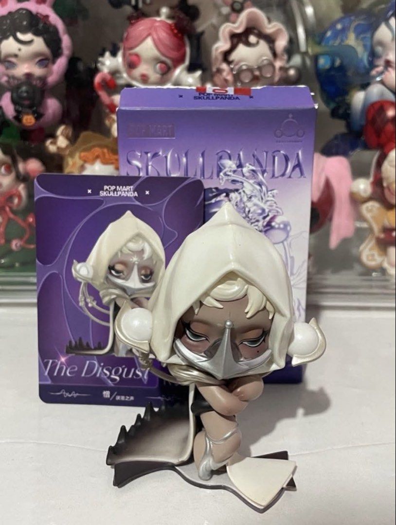 Pop Mart Skullpanda The Disgust Blind Box Figure (Category: Designer & Blind Box Toys) located in Manila. Submitted by cinnamocchi (Listing ID 1460698042, Image 1). Description: Pop Mart Skullpanda (The Disgust) collectible art toy. Comes with original box and card. Sealed foil.