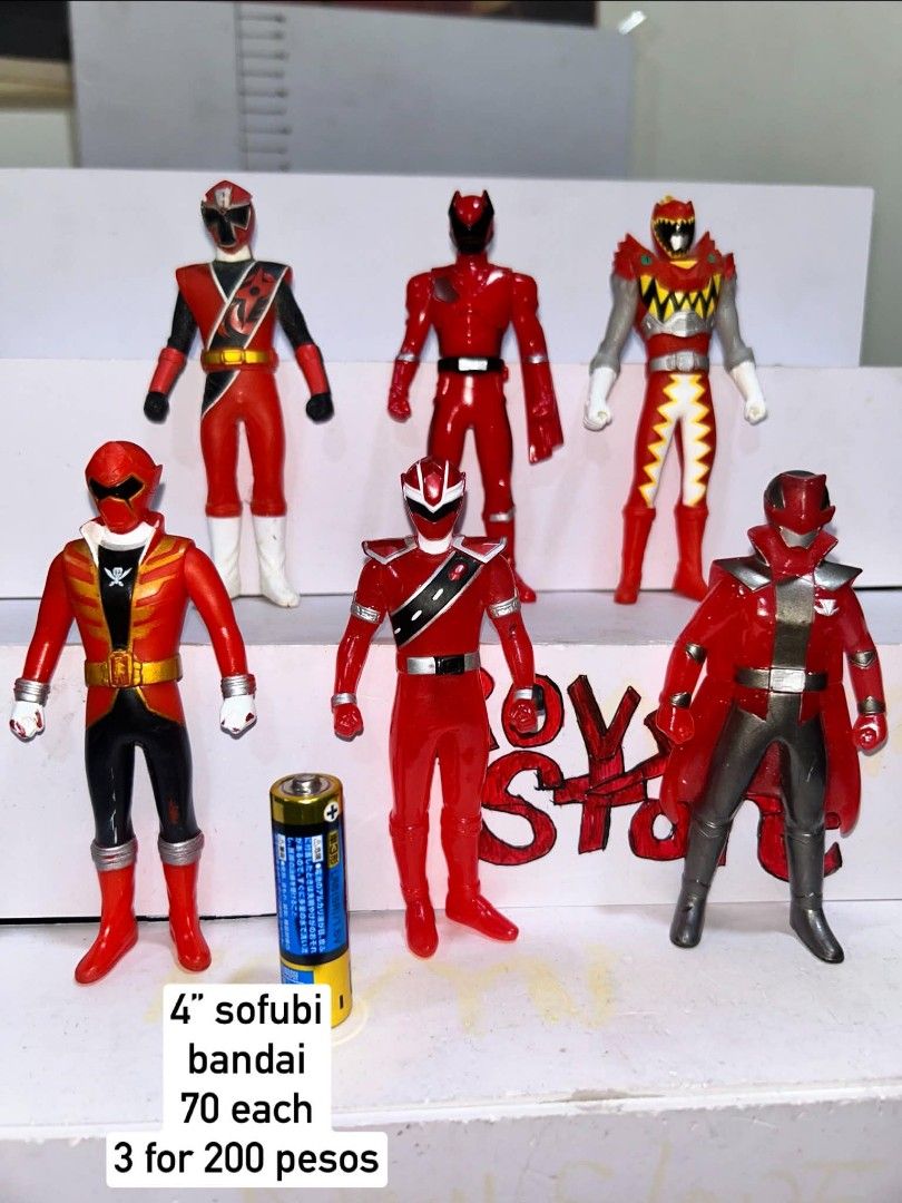 Power rangers sofubi mini figures 70 each (Category: Figurines & Statues) located in Caloocan City. Submitted by rovynstore30 (Listing ID 1460659175, Image 2). Description: Power rangers Sofubi, bandai 3-4" height Details per picture 70 each 3 for 200 Sofubi bandai markings Baka may hanap kayo dyan, sipat na! Mod: lalamove or Shoppe checkout 1st to pay via gcash *Crossposted #rovynstore.