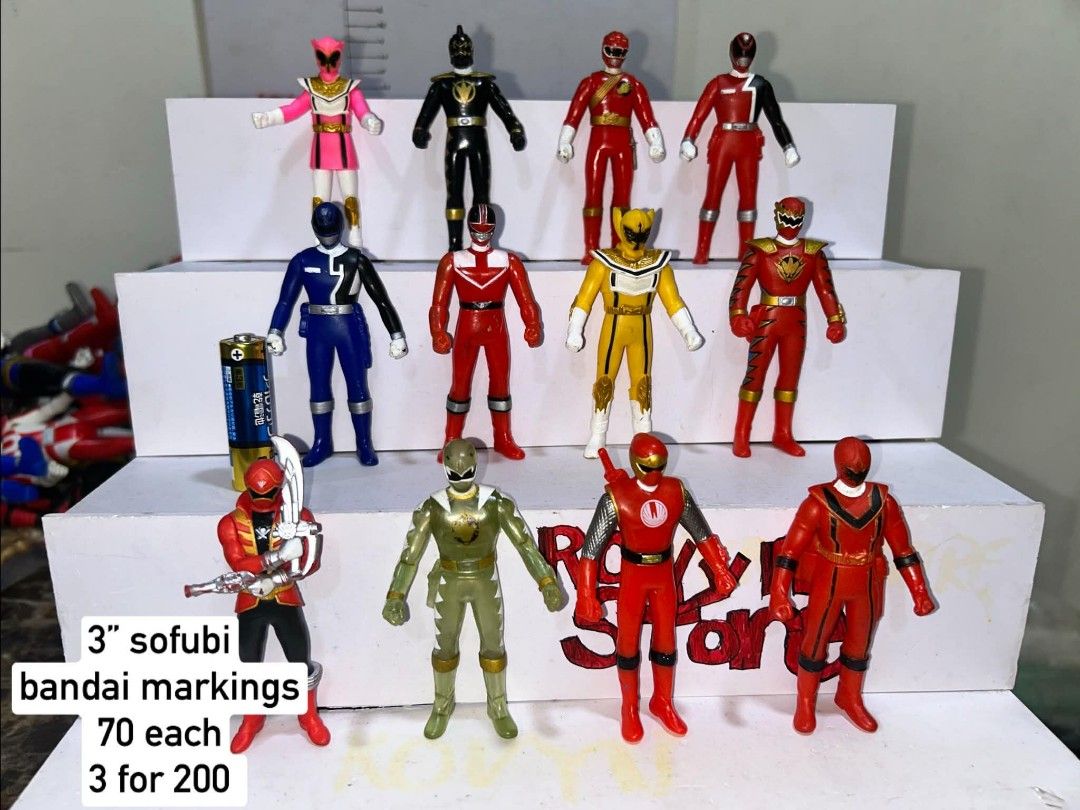 Power rangers sofubi mini figures 70 each (Category: Figurines & Statues) located in Caloocan City. Submitted by rovynstore30 (Listing ID 1460659175, Image 1). Description: Power rangers Sofubi, bandai 3-4" height Details per picture 70 each 3 for 200 Sofubi bandai markings Baka may hanap kayo dyan, sipat na! Mod: lalamove or Shoppe checkout 1st to pay via gcash *Crossposted #rovynstore.