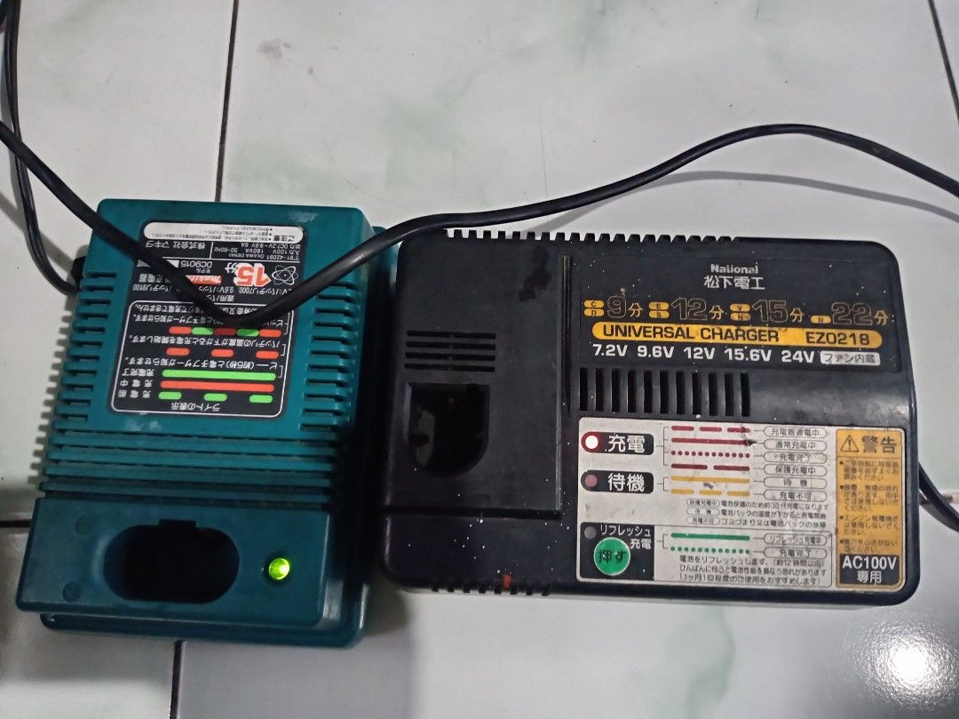 power tools battery charger (Category: Construction Tools & Equipment) located in Manila. Submitted by josephzila93964 (Listing ID 1460713766, Image 1). Description: Php. 1,000 National Universal EZ0218 100v Ac Japan 7.2, 9.6, 13v, 15 .6v, 24v tested ok php. 500 Makita DC9015 100v ac Japan 180va tested ok php. 300 Sharp RZ-2ch4 100v ac 52va tested ok no cord Japan surplus.