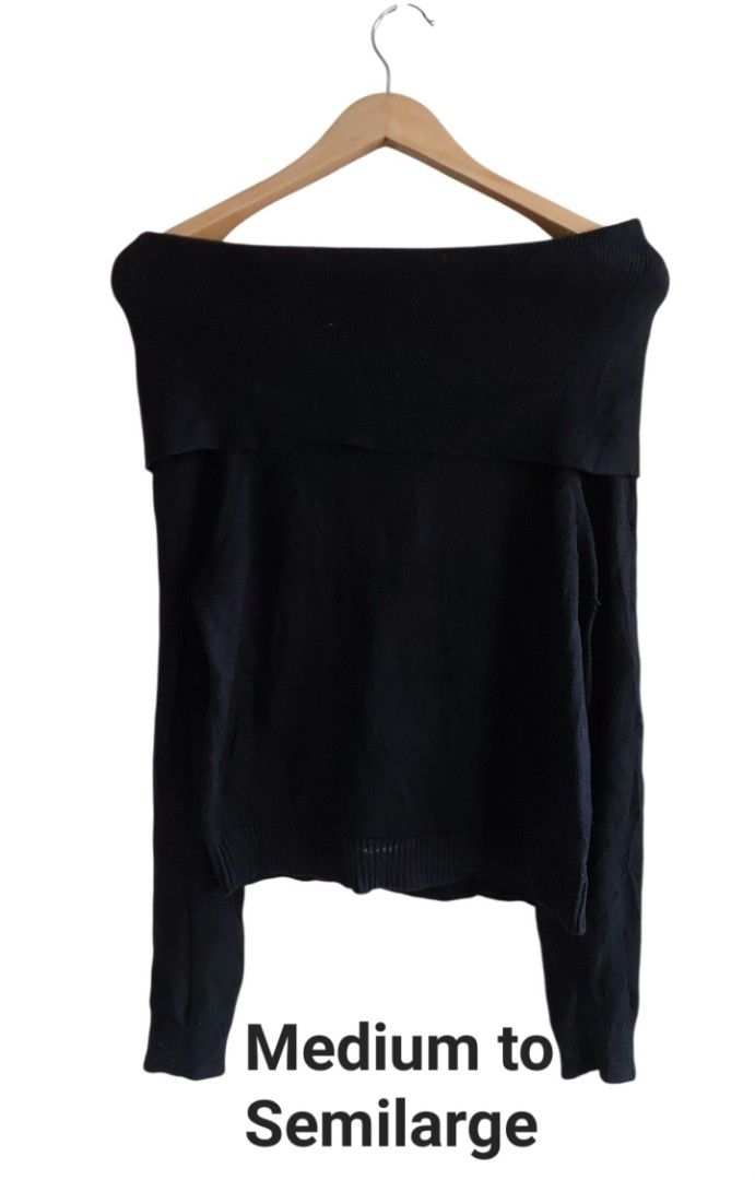 Preloved branded knitted offshoulders Sweatshirts (Category: Activewear) located in Manila. Submitted by vestir.thrifts (Listing ID 1460521963, Image 2). Description: Preloved branded knitted Women's offshoulders Sweatshirts sizes are already indicated each photos.
