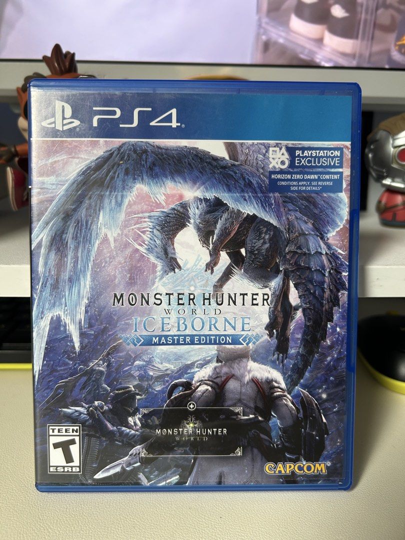 PS4 Monster Hunter World Iceborne Master Edition (Category: PlayStation) located in Pasig City. Submitted by johnlovesgaming (Listing ID 1460541894, Image 1). Description: - Monster Hunter World: Iceborne Master Edition for PS4 - Includes base game and Iceborne expansion - Explore new worlds and hunt ferocious monsters - Customize your gear and character - Play with friends online - The complete Monster Hunter experience.
