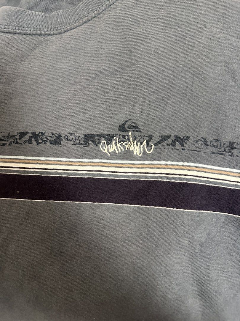 Quiksilver Vintage Shirt (Category: Tshirts & Polo Shirts ) located in Manila. Submitted by beyond_batman (Listing ID 1460642737, Image 3). Description: Vintage Quicksilver shirt Little to no damages Thrifted Buyer will cover sf Vintage striped- 20/27 .