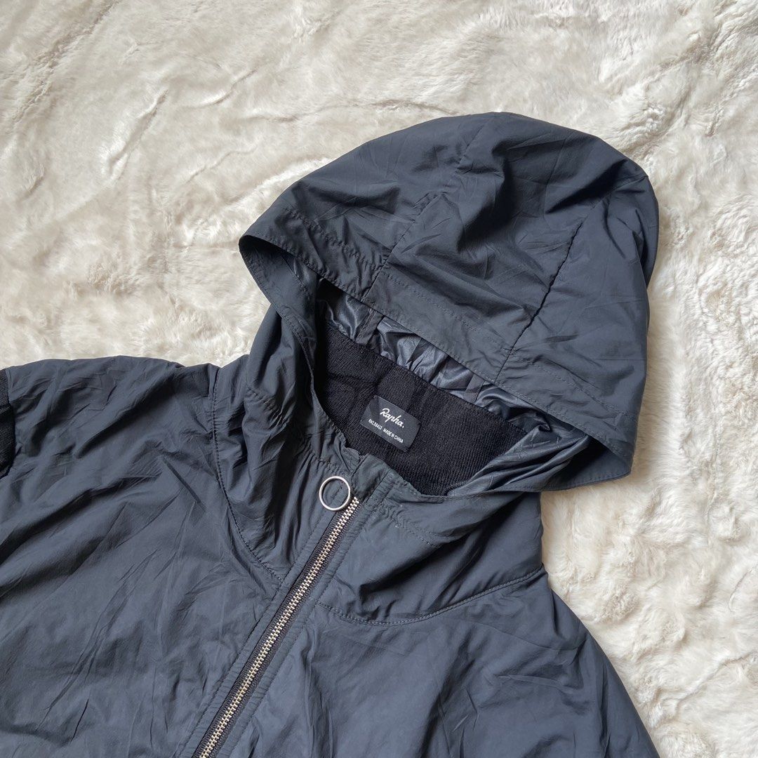 RAPHA - HOODED JACKET AUTHENTIC (Category: Coats, Jackets and Outerwear) located in Bacolod City. Submitted by mic_moneyyyyy (Listing ID 1460571161, Image 3). Description: RAPHA - HOODED JACKET Size : Tagged as Extra Small Shoulder : 17 Pit to Pit : 19 Length : 26 Sleeve : 29 Condition : Excellent Scratch reflecting patch only .
