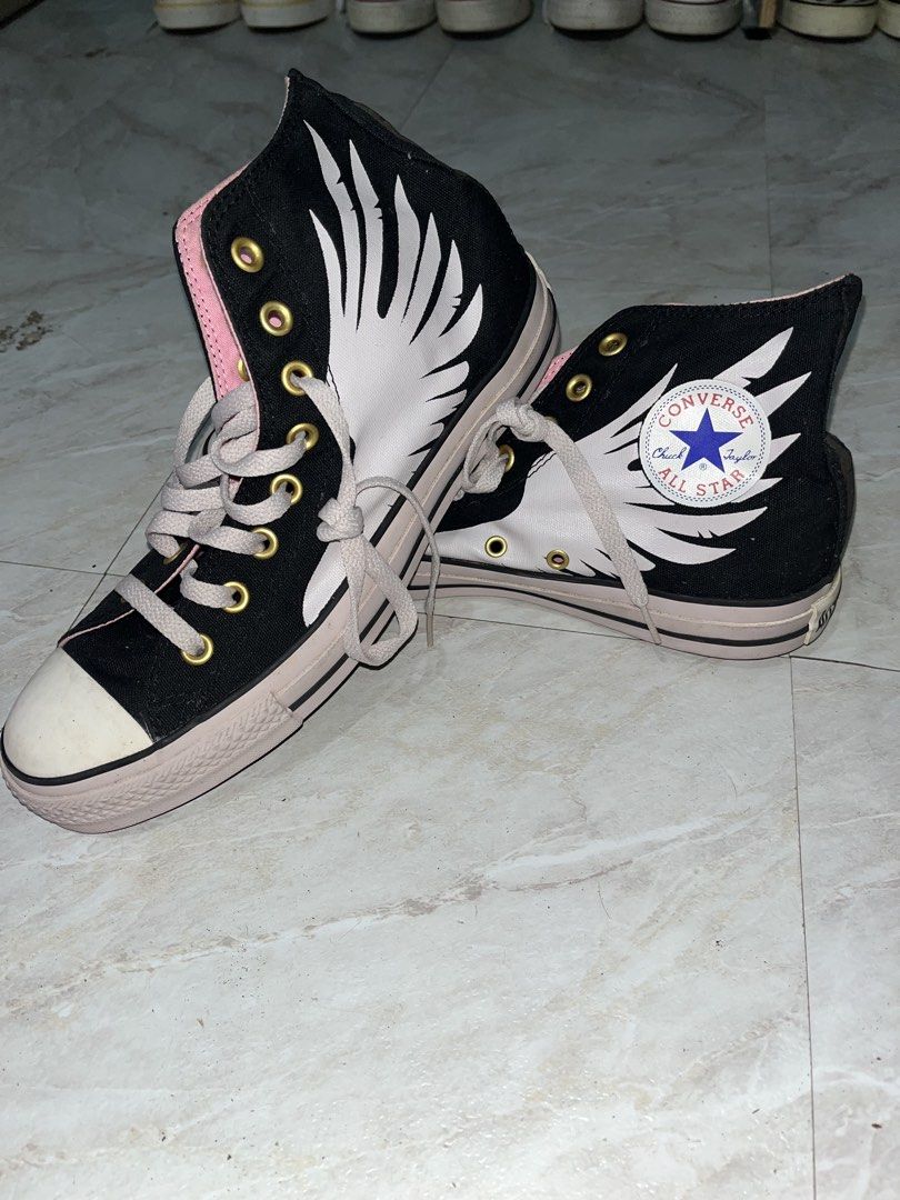 Rare Gothic Converse High Cut x EAB (Category: Sneakers) located in Caloocan City. Submitted by babydoll696 (Listing ID 1460686985, Image 2). Description: NO ISSUE, No Box Size 8 Tarlac City.