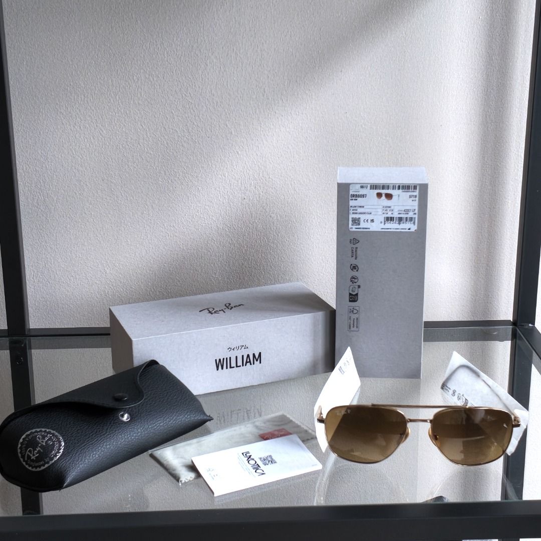 Ray-Ban | ORB8097 William Titanium Sunglasses Brown Gradient (with Receipt) (Category: Sunglasses & Eyewear) located in Taguig. Submitted by tureesha (Listing ID 1460535486, Image 1). Description: RFS: I went with a style analysis and it is not for my face shape. So it was not even used. Complete box, case, and receipt. Date of Purchase: February 2026 Store: Sunglass Haven ===== 📌 PLEASE READ BEFORE SENDING AN OFFER 📸 CONDITION • As described a