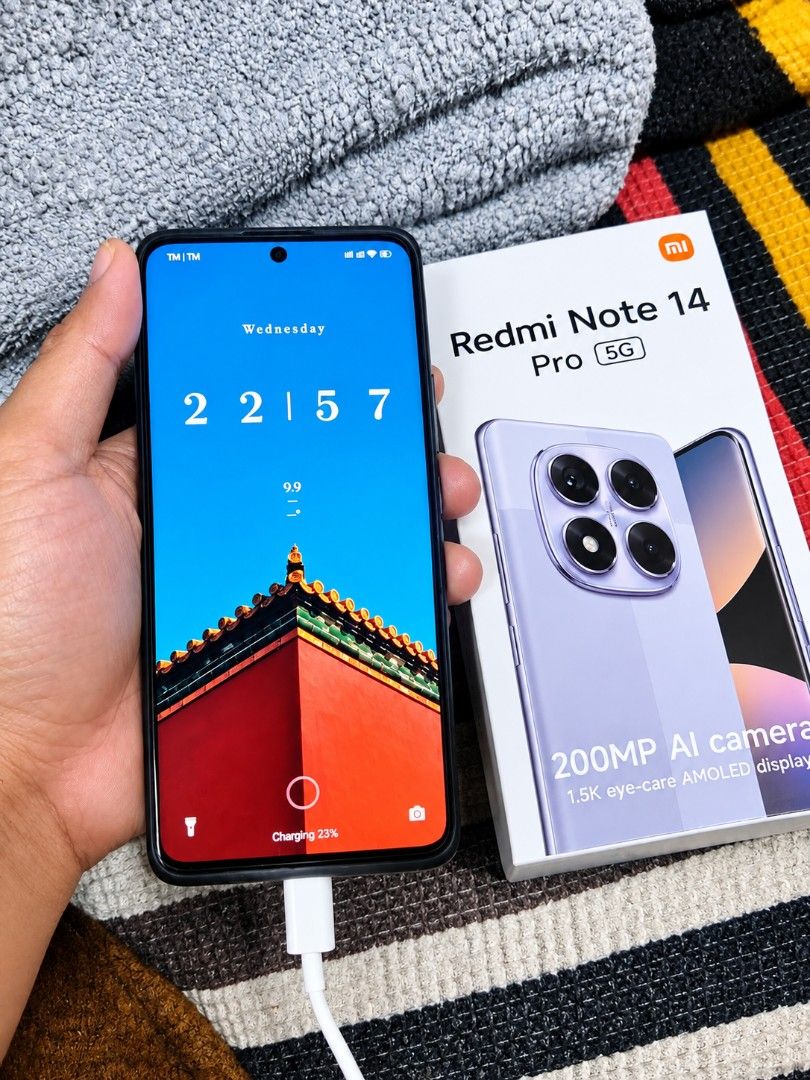 REDMI NOTE 14 PRO 5G (Category: Xiaomi) located in Caloocan City. Submitted by aarnolddd (Listing ID 1460682286, Image 1). Description: Original redmi note 14 pro 5g slightly used/makinis No history of repair 12/256gb storage With e-sim features NO ISSUE SA LAHAT I nclusion; unit, case & charger only! No to swap RFS; back to ios.